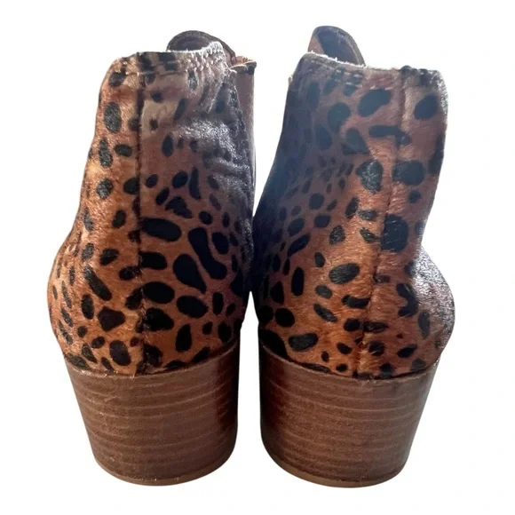 Anthropologie All Black Leopard Print Suede Booties Size 9 - Picture 3 of 6